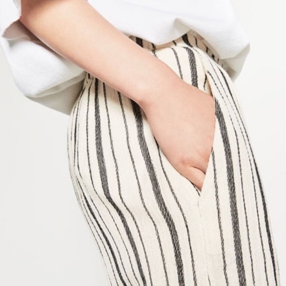 Zara baggy textured striped trousers S New - Picture 4 of 14